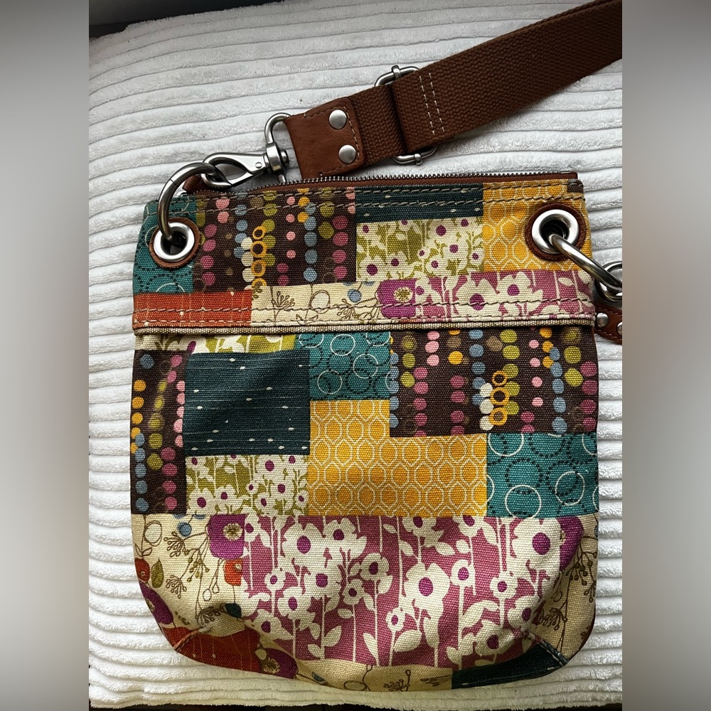 Fossil Unique Patchwork Cloth Purse - image 2